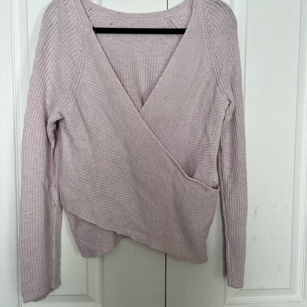 Aerie V-Neck Wrap Sweater - Lavender